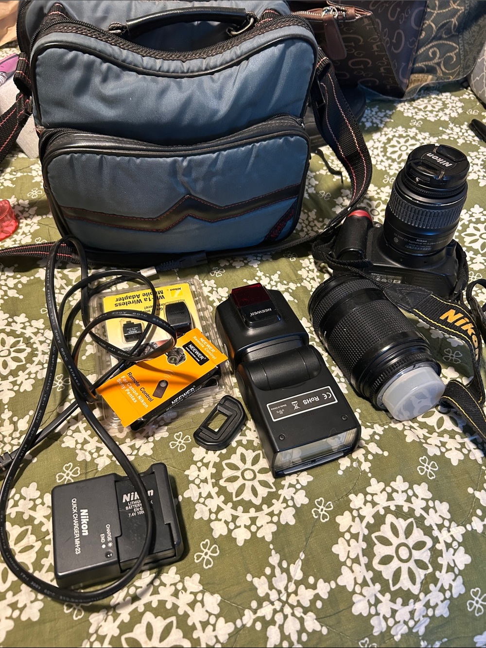 Nikon Camera Bundle with Gray and Black Carry Bag